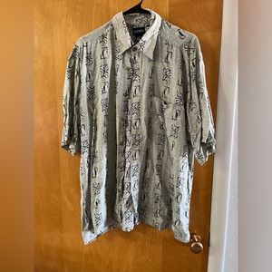 Men’s Puritan Hawaiian Button Down Shirt, Size XL